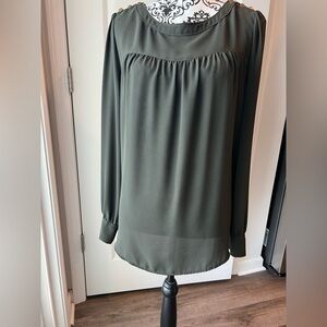 LOFT Women's Olive Green Blouse. Large